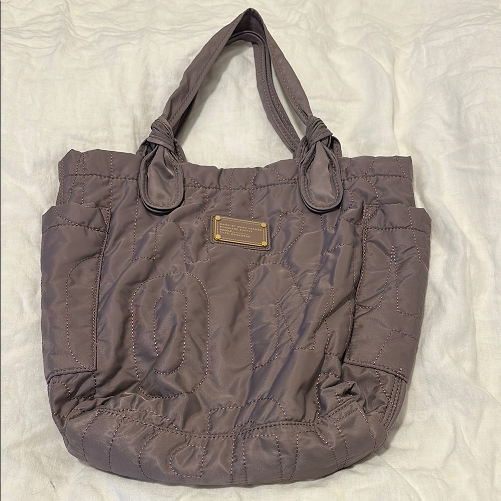 Stylish Quilted Tote Bag - Purple